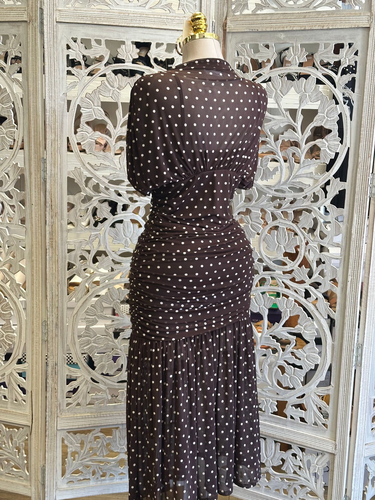 Islay Mock-Neck Midi Dress- Estira , Stretchy