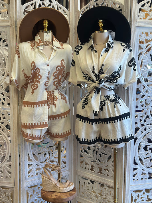 Paisley Print Set-Estira, Stretchy