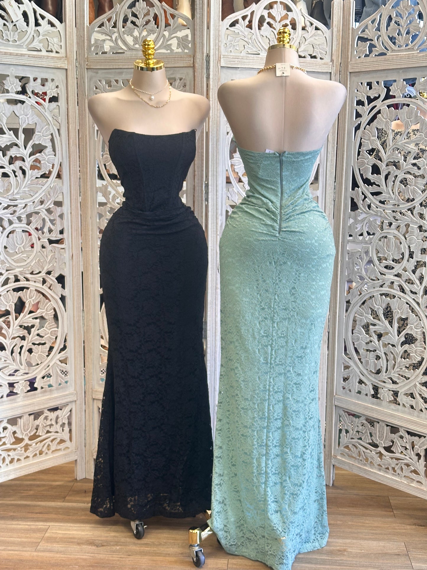 Corset Lace Formal Dress- Stretchy, Estira