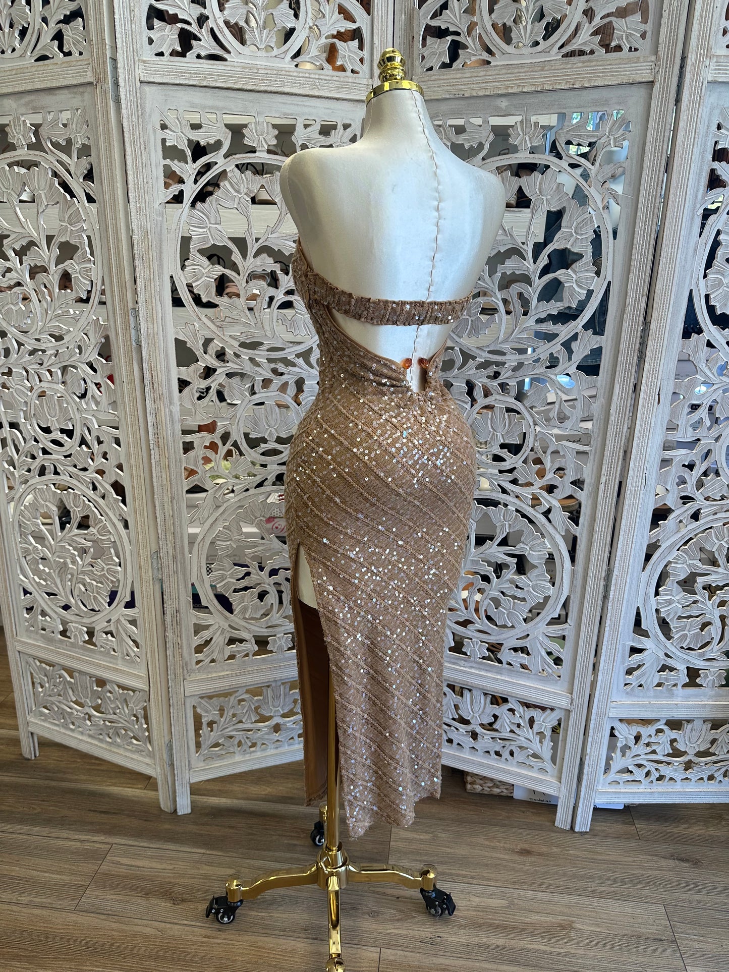 Asymmetrical Sequin Dress - Estira, Stretchy