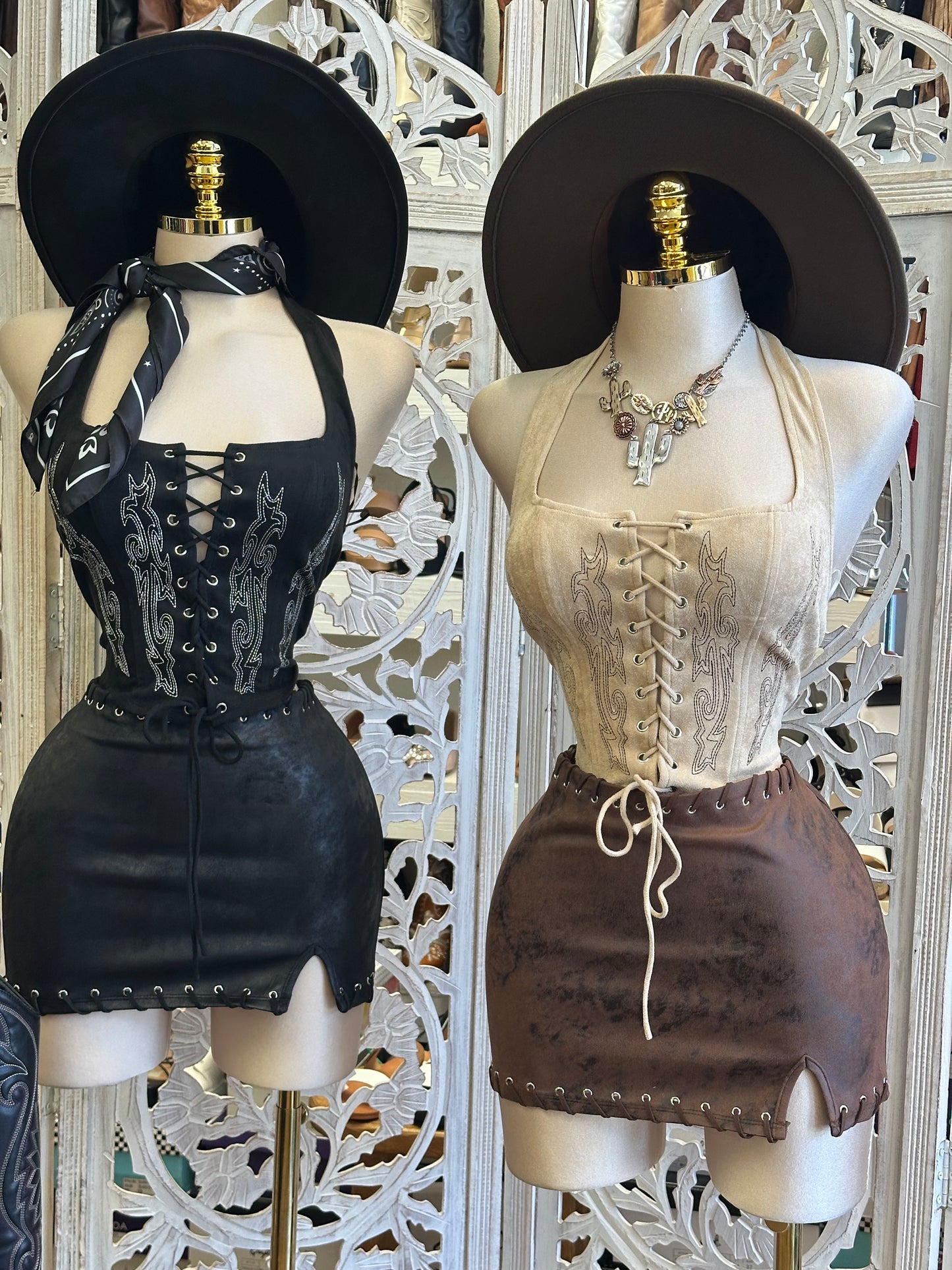 Sude Skin Ultra Mini Skirt- No Estira , Not Stretchy