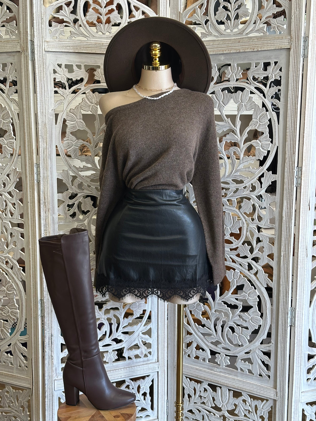 Oversized Espresso Soft-Knit Sweater