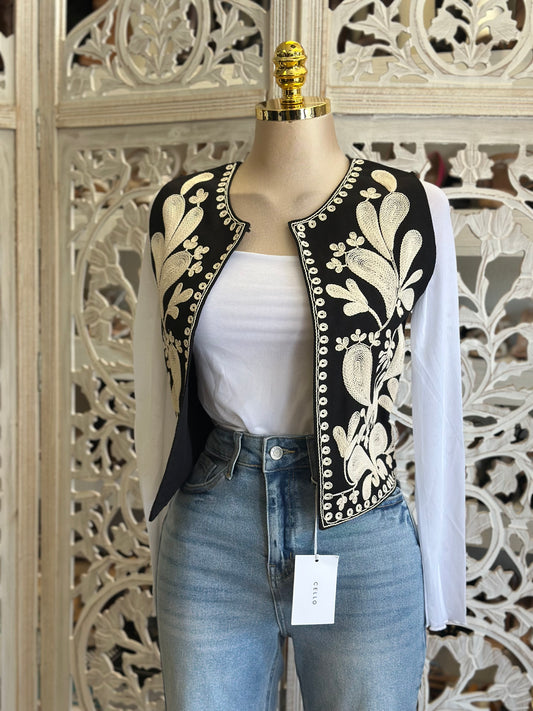 Black Mini Embroidered Vest