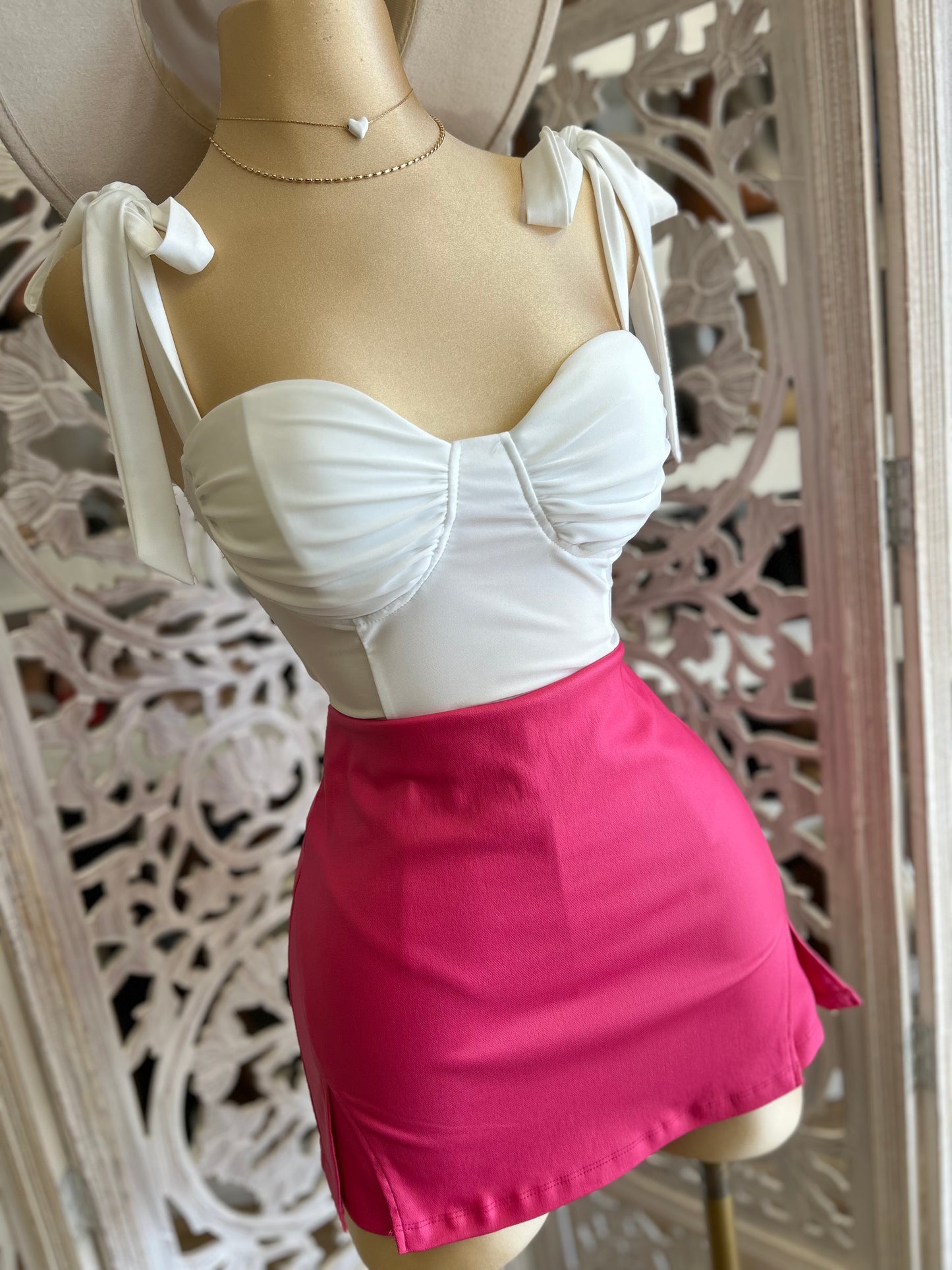 Hot Pink Mini Skort- Slightly Stretchy