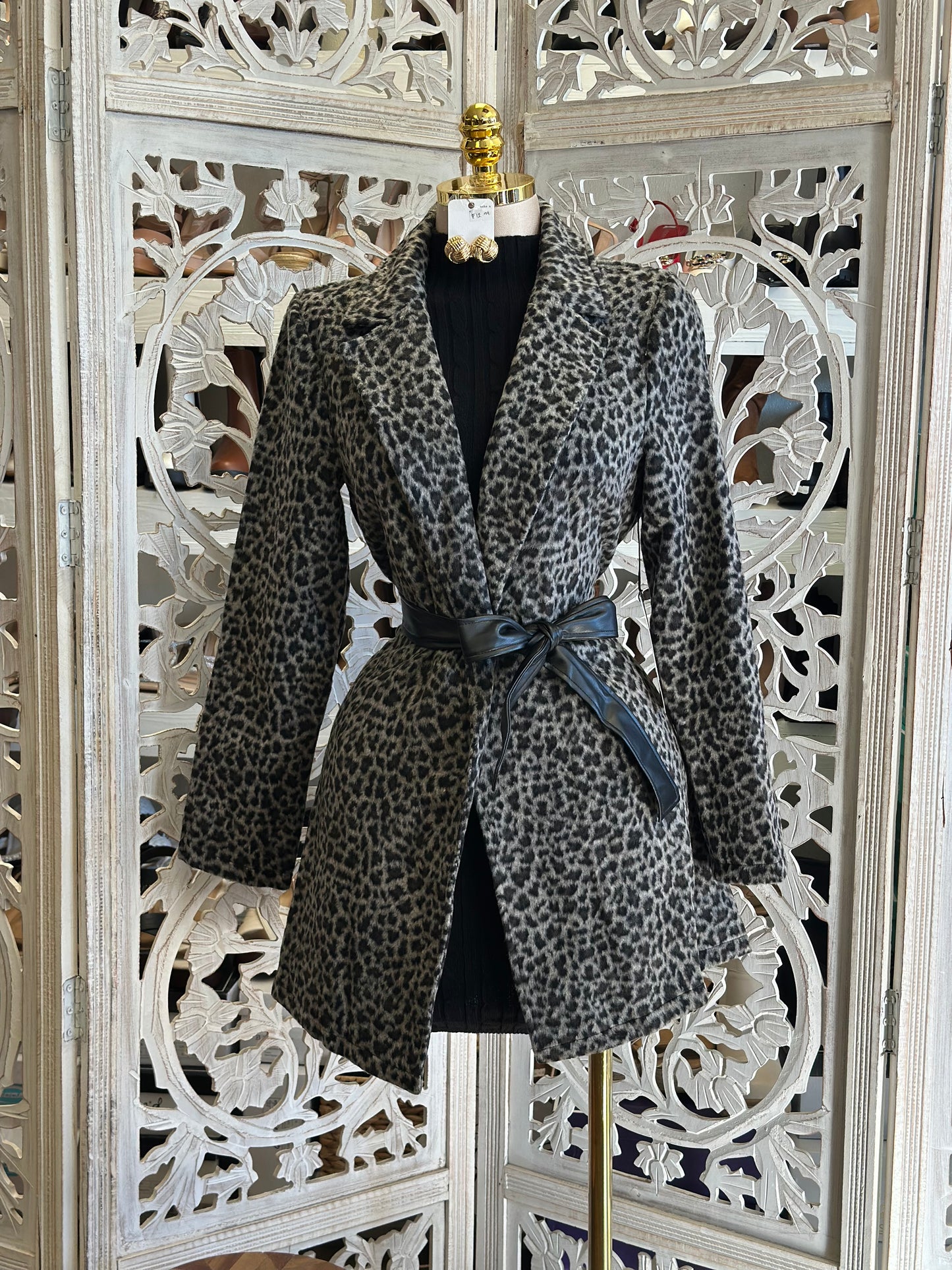 Leopard Print Midsize Coat