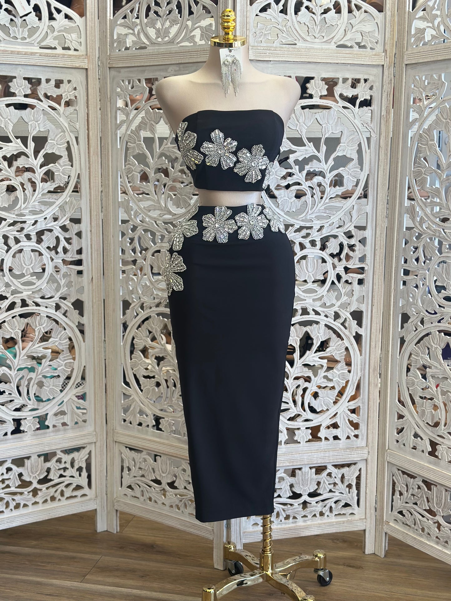 Silver Rhinestone Set- Estira,Stretchy