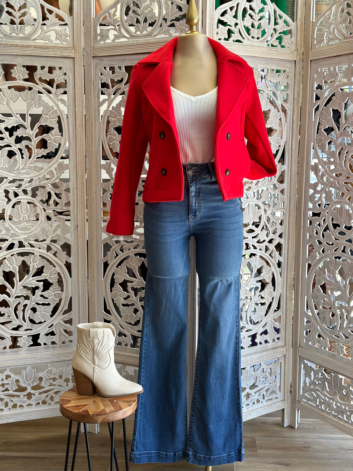 Red Cropped Coat