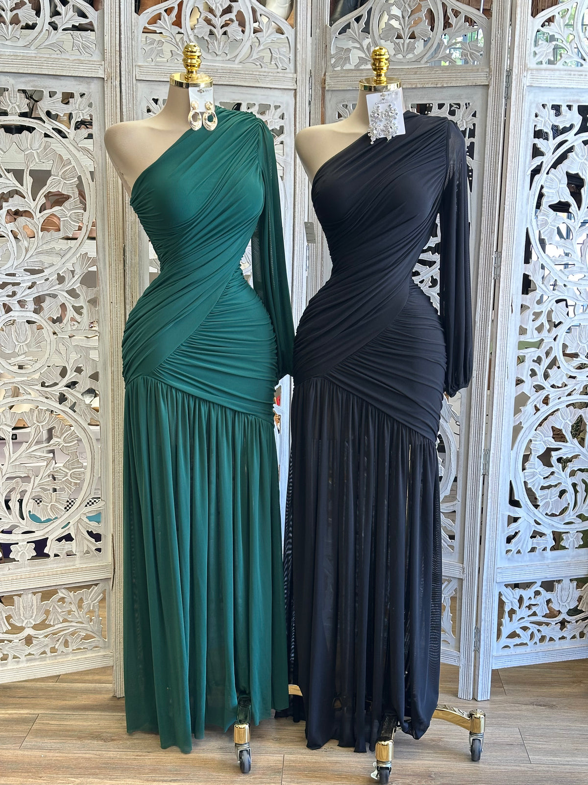 Malachite Gown- Estira, Stretchy