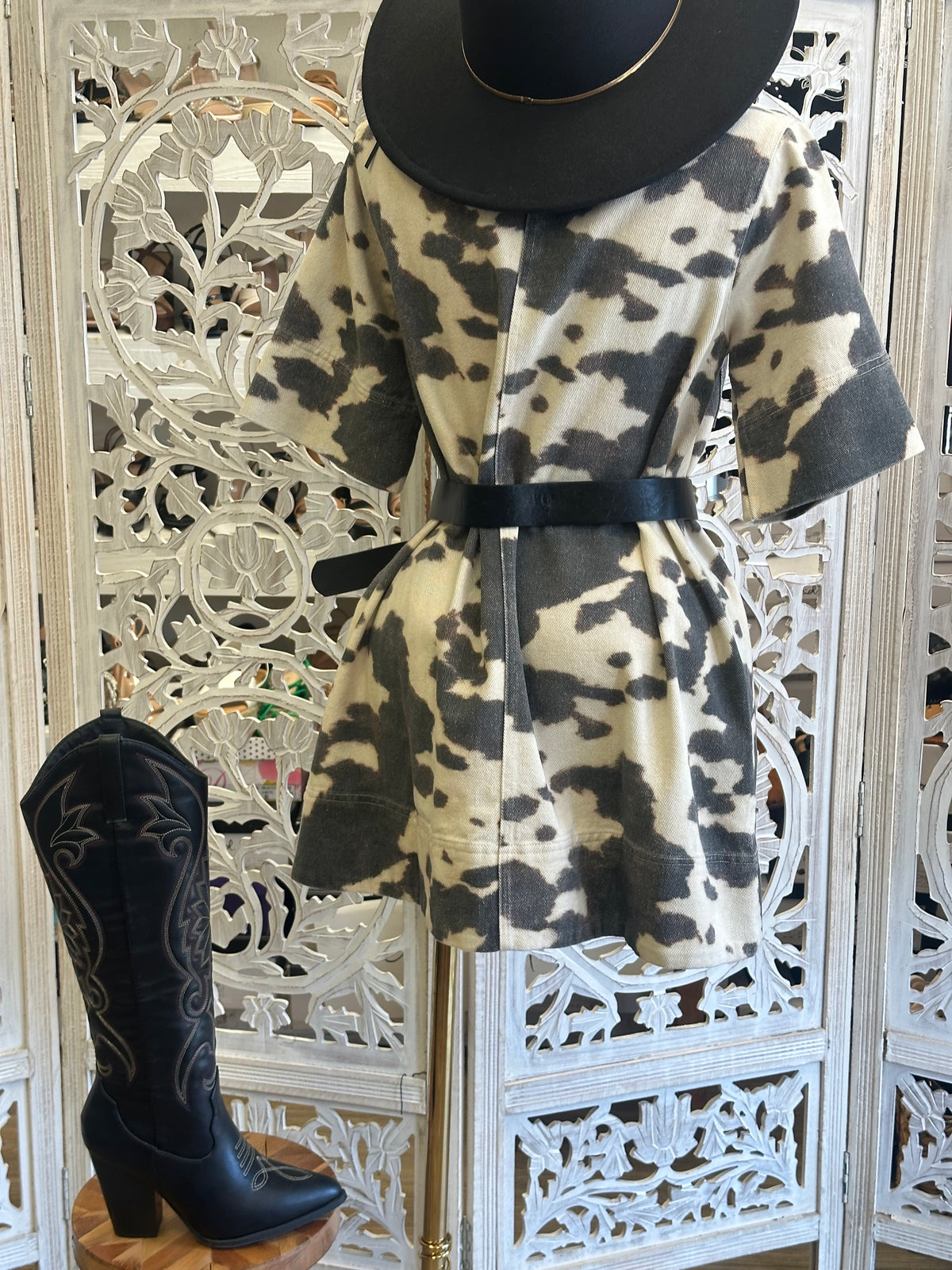 Abilene Shirt Dress Mini Dress- No Estira, Not Stretchy