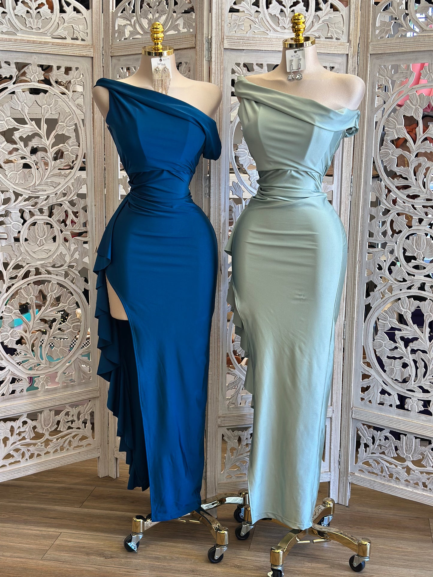 High Slit Asymmetrical Dress - Estira, Stretchy