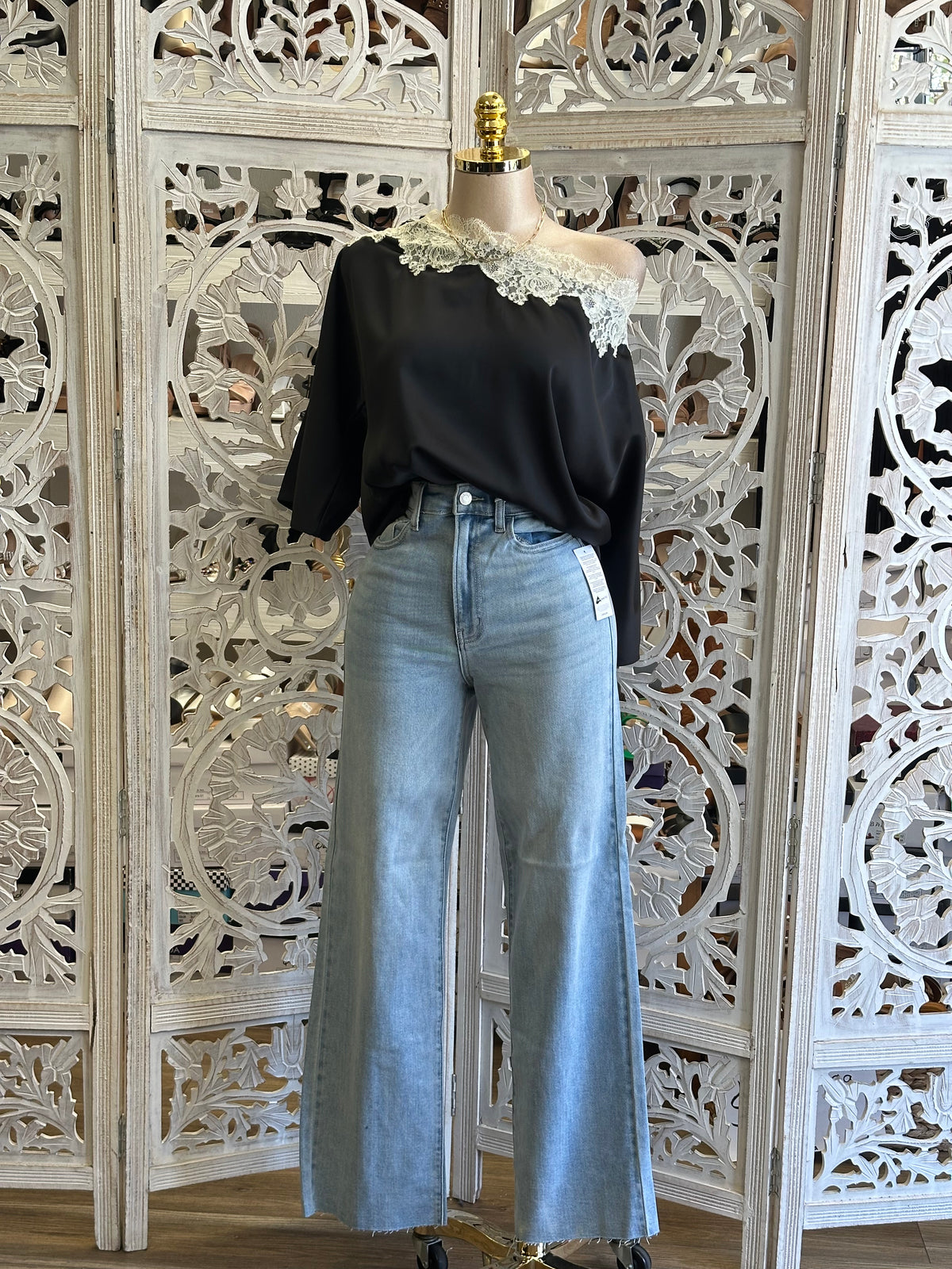 Etherea Lace-Trim Blouse
