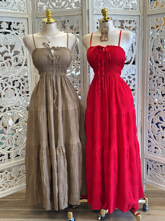 Tiered Flowy Maxi Dress - Estira, Stretchy