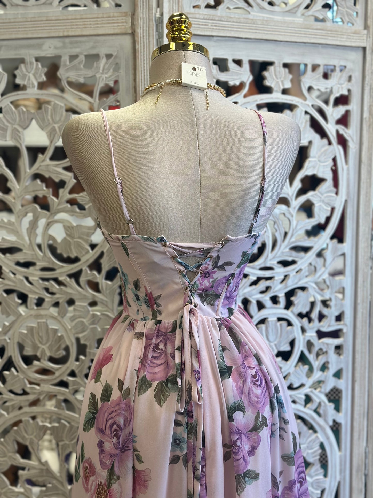 Floral Dream Corset Dress-Not Stretchy,No Estira