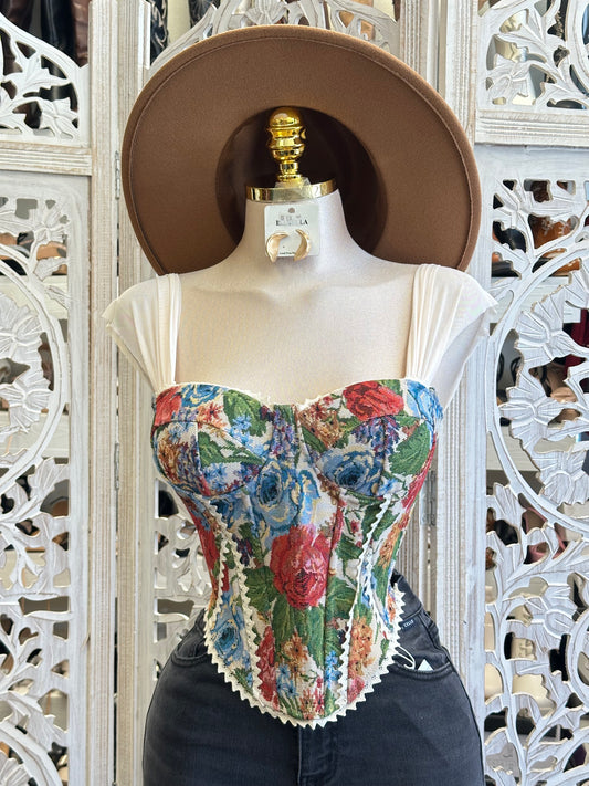 Multicolor Floral Corset Top
