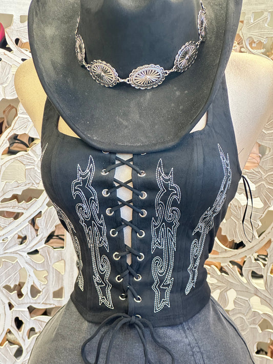 Tie Up Western Top - Estira, Stretchy