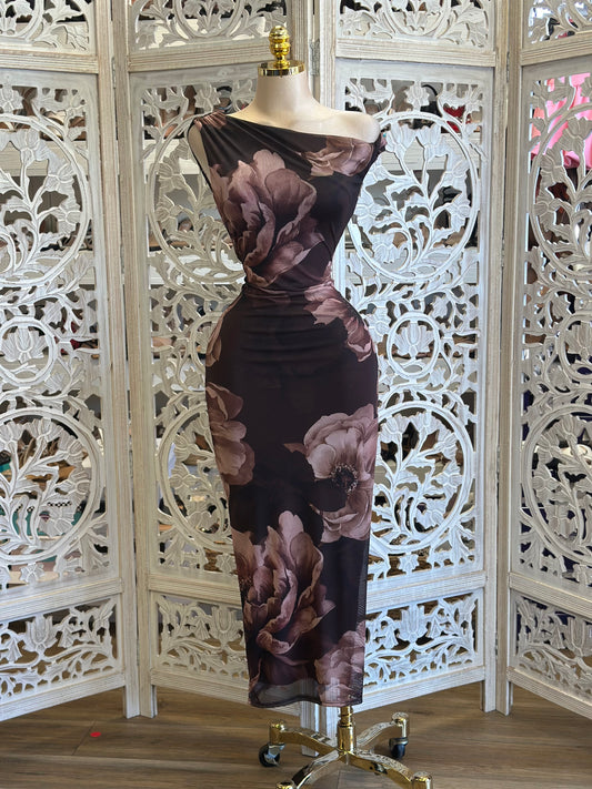 Asymmetrical Derp Flower Dress- Stretchy, Estira