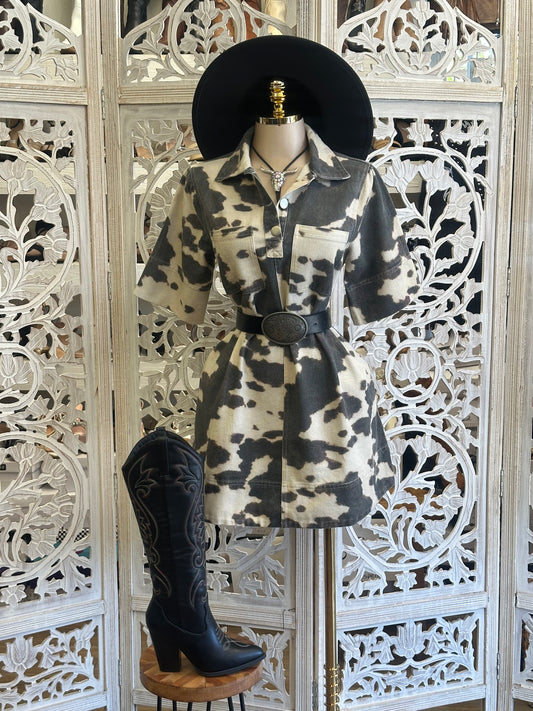 Abilene Shirt Dress Mini Dress- No Estira, Not Stretchy