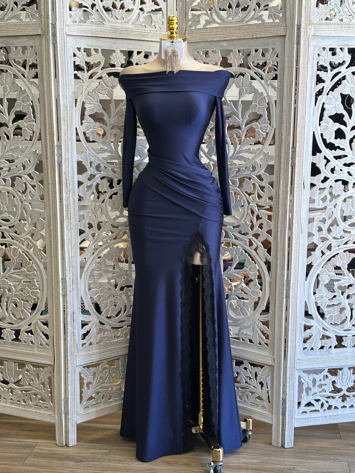 Clarinda Column Gown- Estira , Stretchy