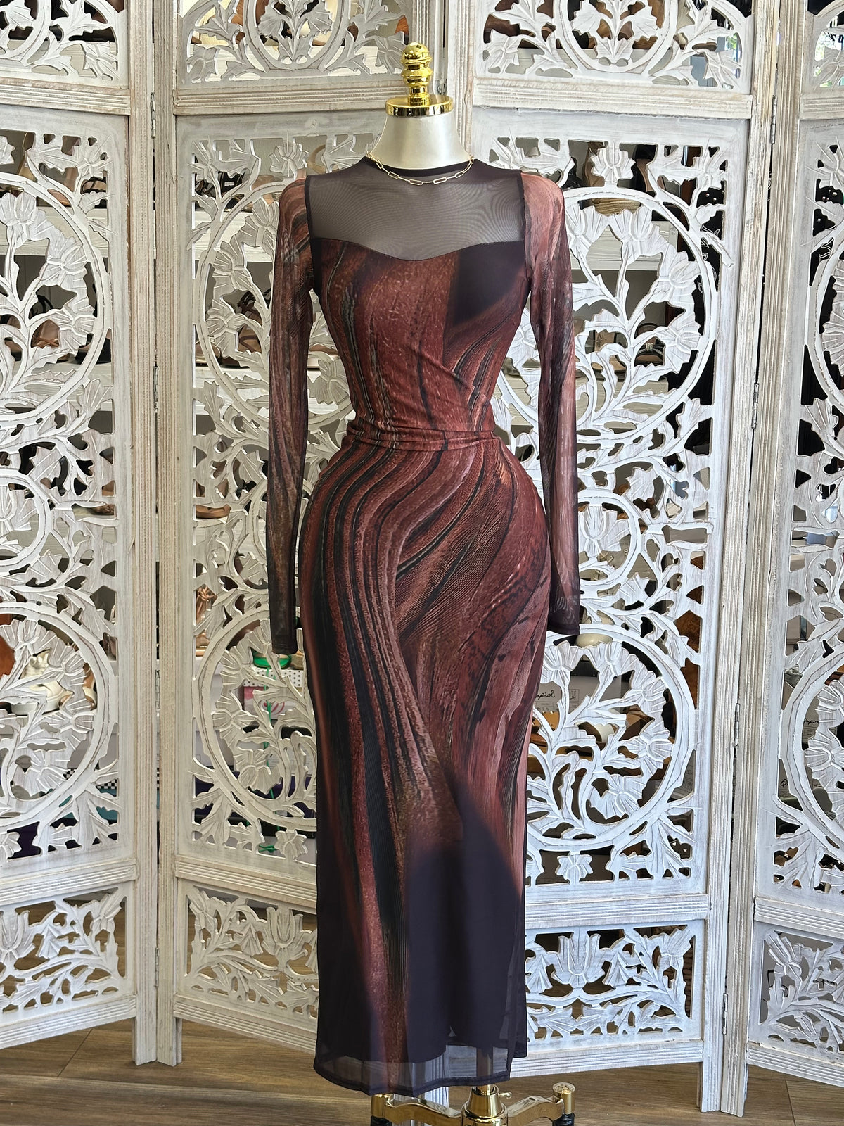 Canyon Marble Midi Dress - Stretchy, Estira