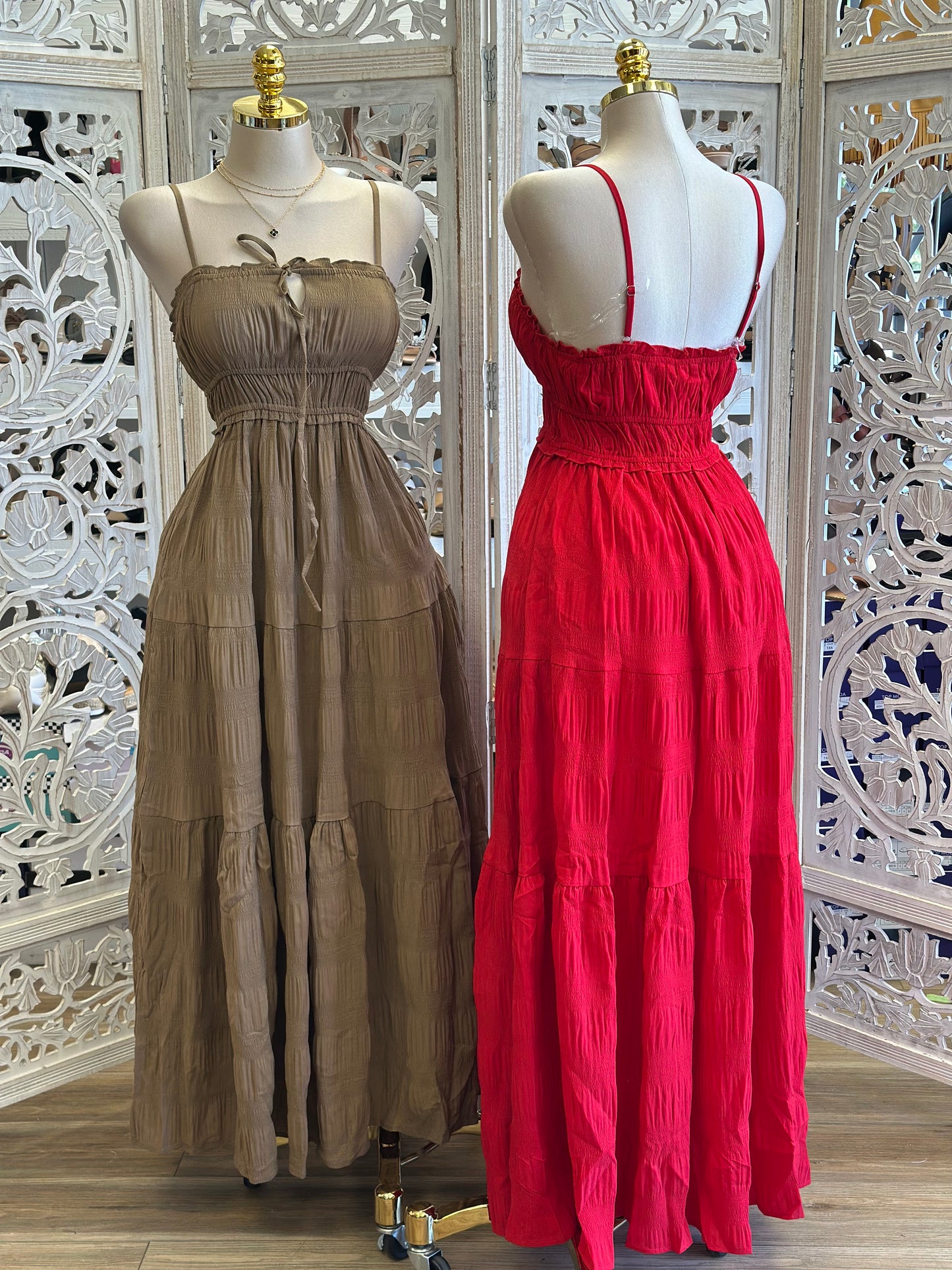 Tiered Flowy Maxi Dress - Estira, Stretchy