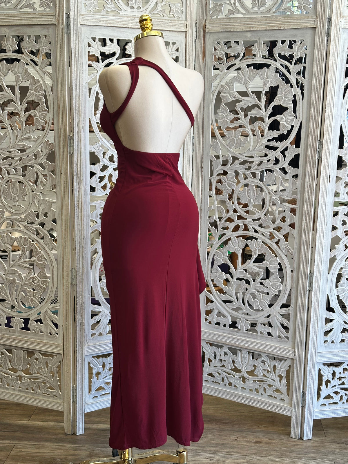 Verona Draped Midi Dress- Estira, Stretchy