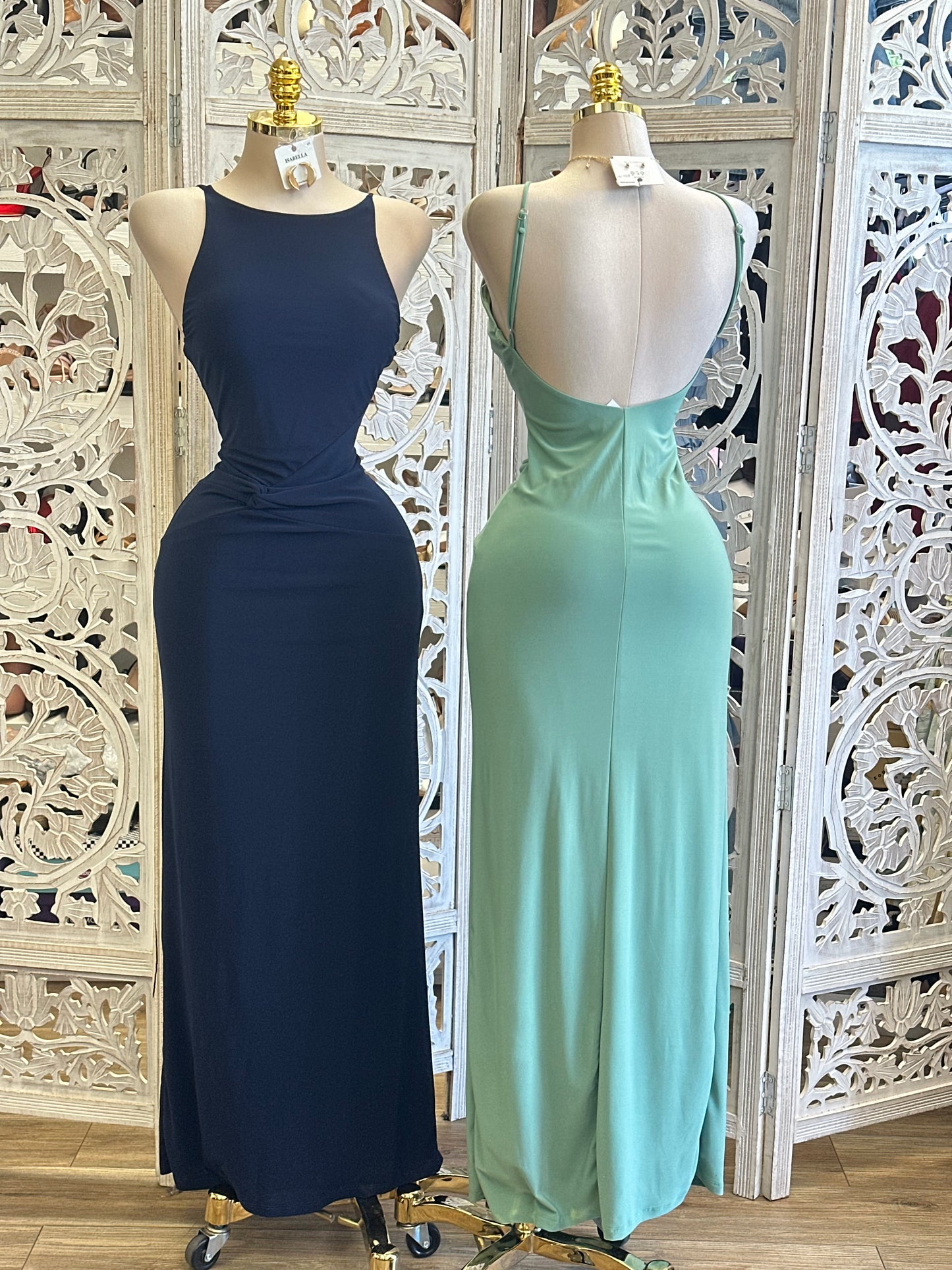 Scoop Back Formal Dress -Estira, Stretchy