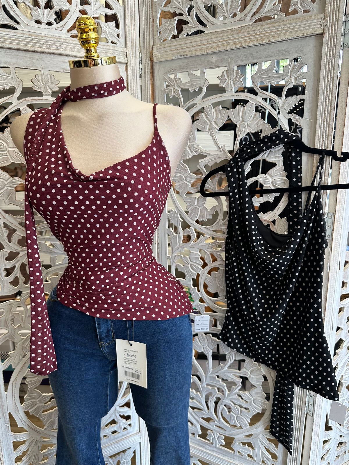 Riviera Dot Camisole- Stretchy