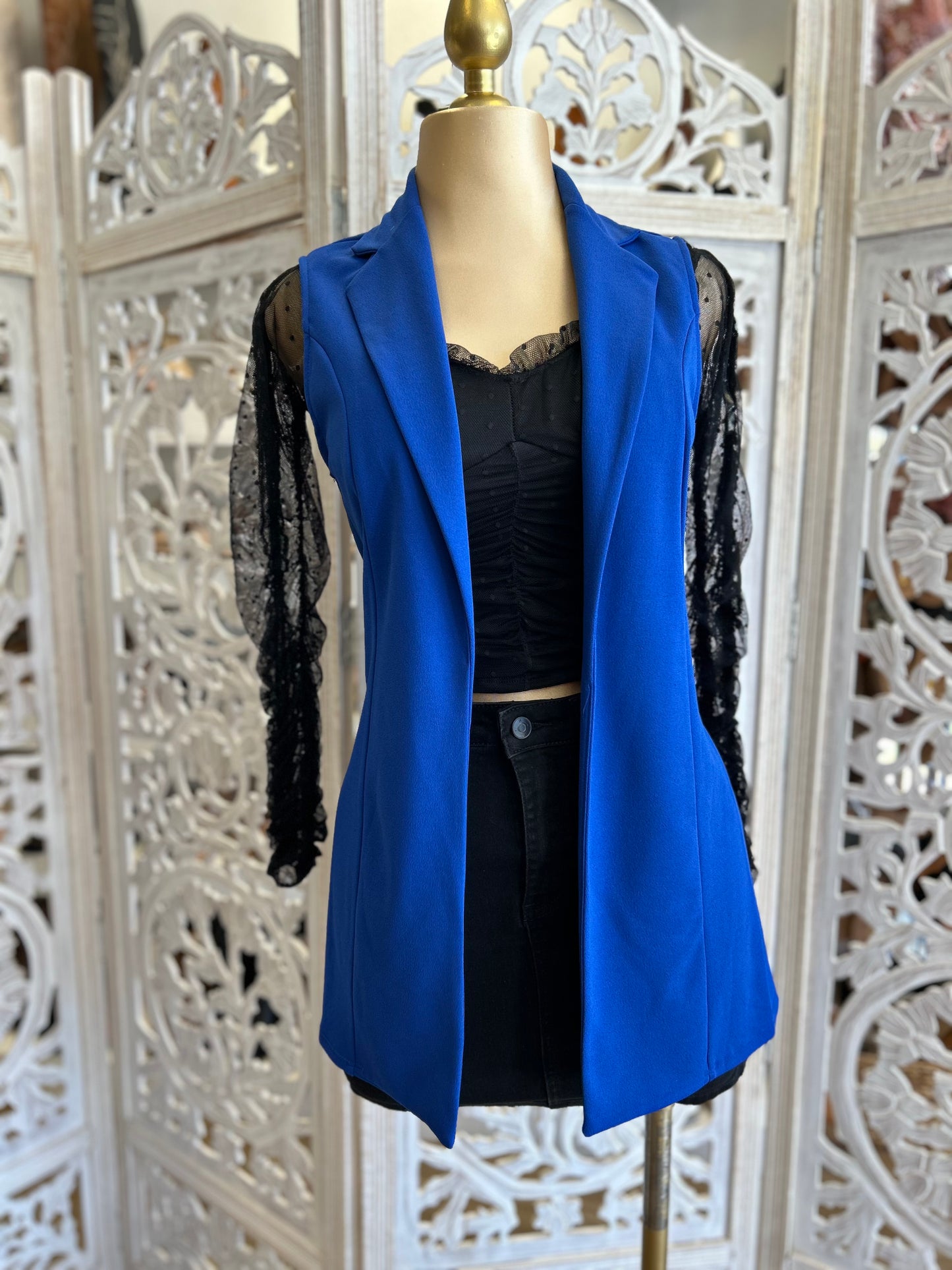 Royal Blue Vest- Stretchy