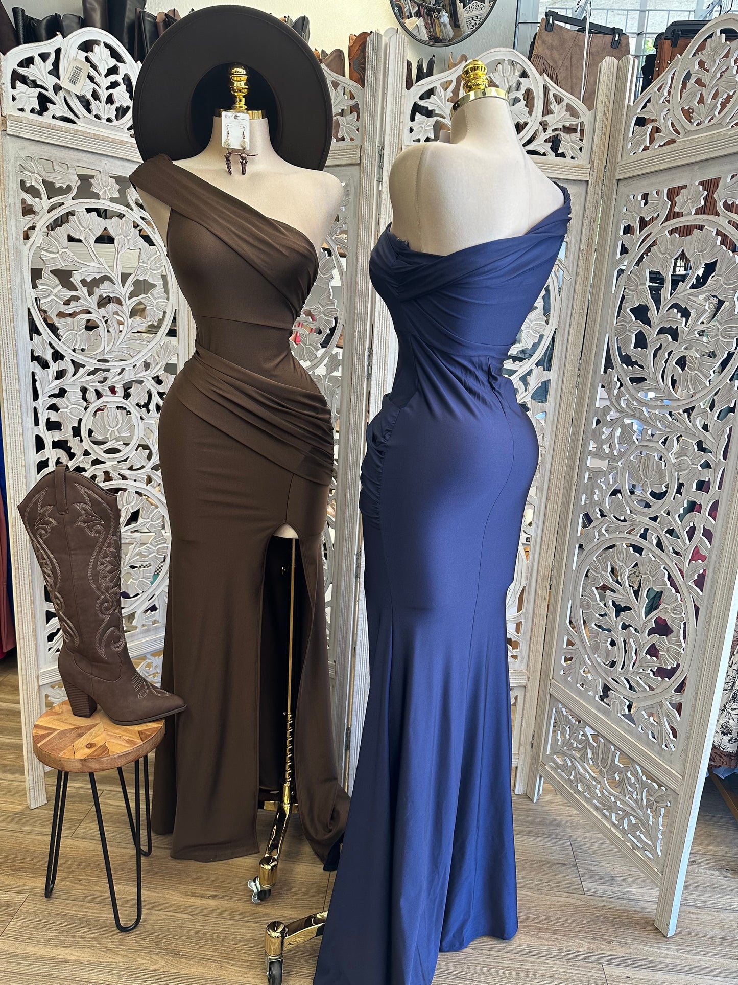 One Sleeve Evening Dress- Stretchy ,Estira