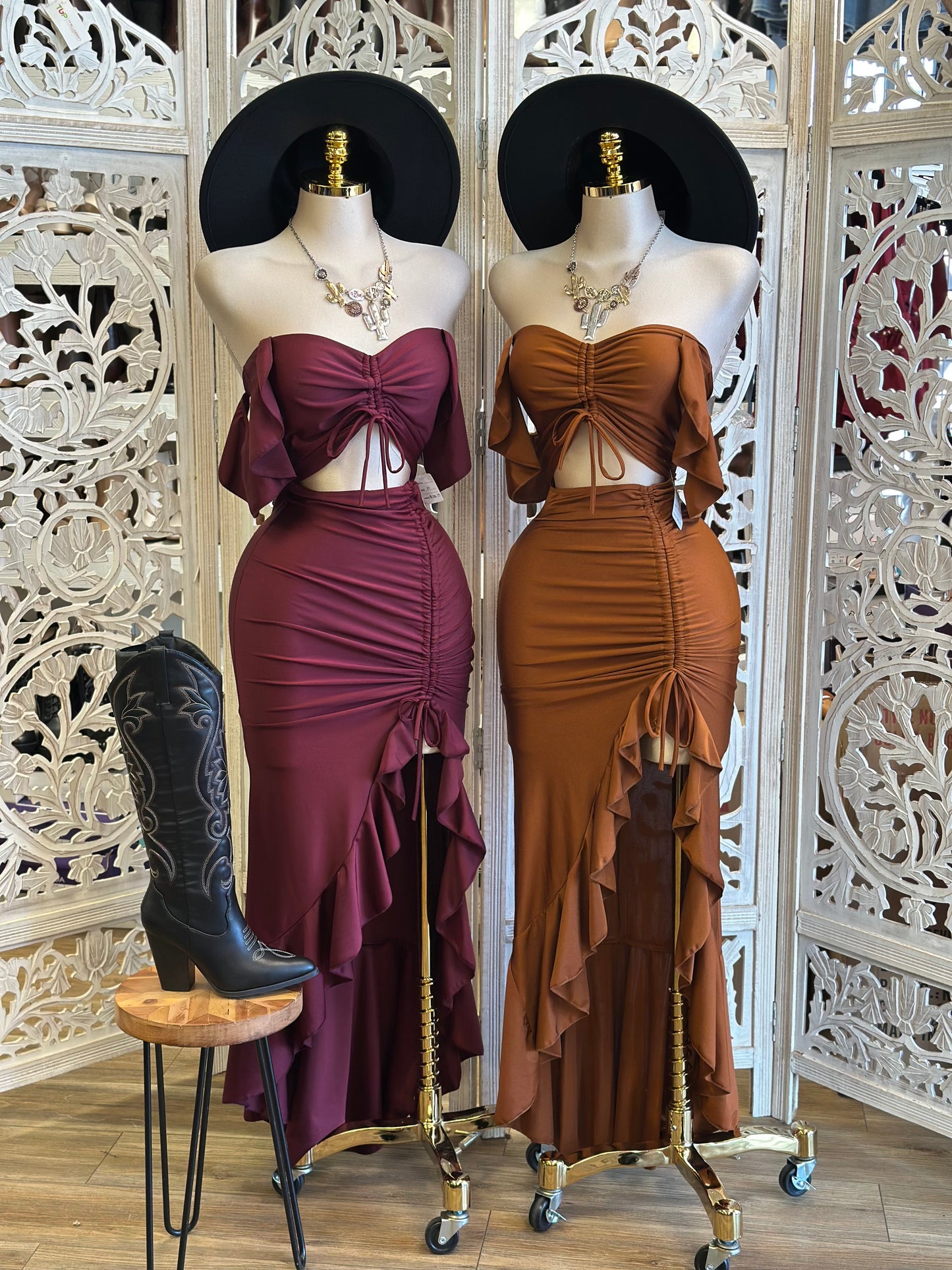 Ruched Cutout Midi Dress- Stretchy, Estira