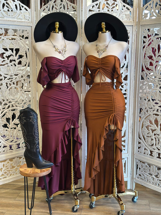 Ruched Cutout Midi Dress- Stretchy, Estira