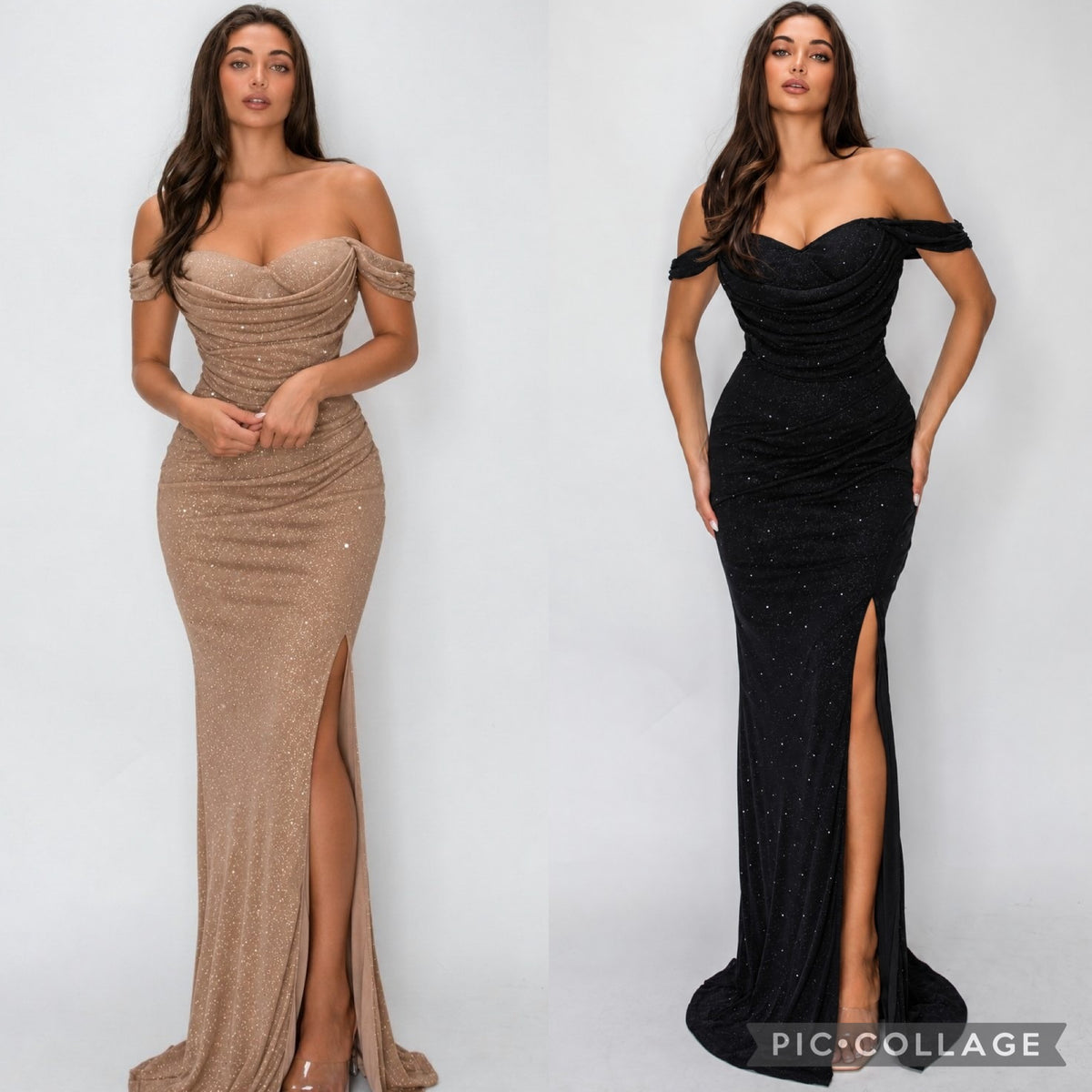 Nebula Draped Maxi Dress- Estira , Stretchy