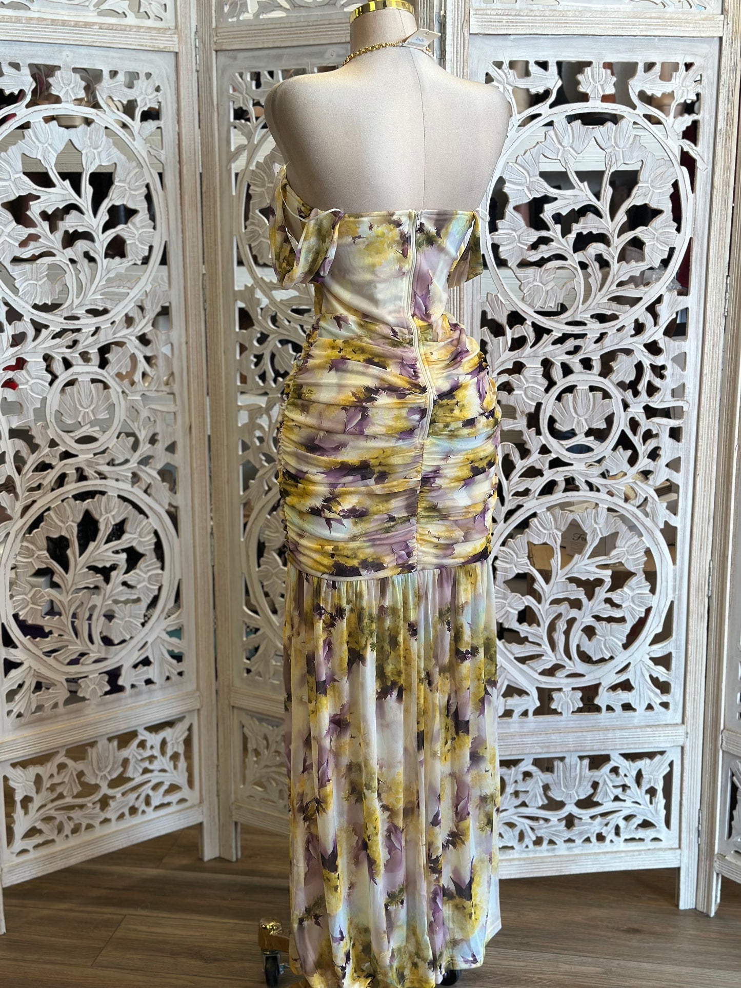 Corset Floral Brushed Dress-Stretchy,Estira