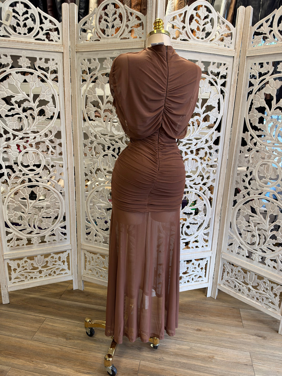 Athena Draped Maxi Dress- Estira , Stretchy