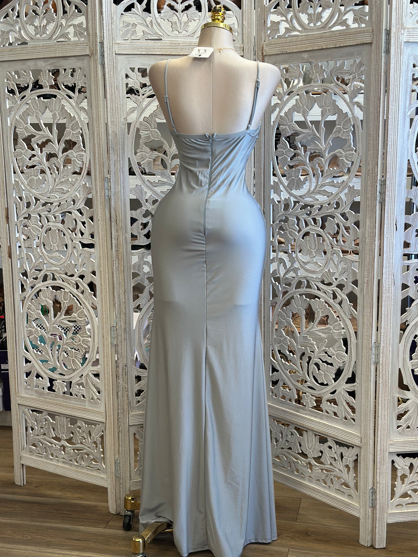 Silver Corset Gown- Stretchy, Estira