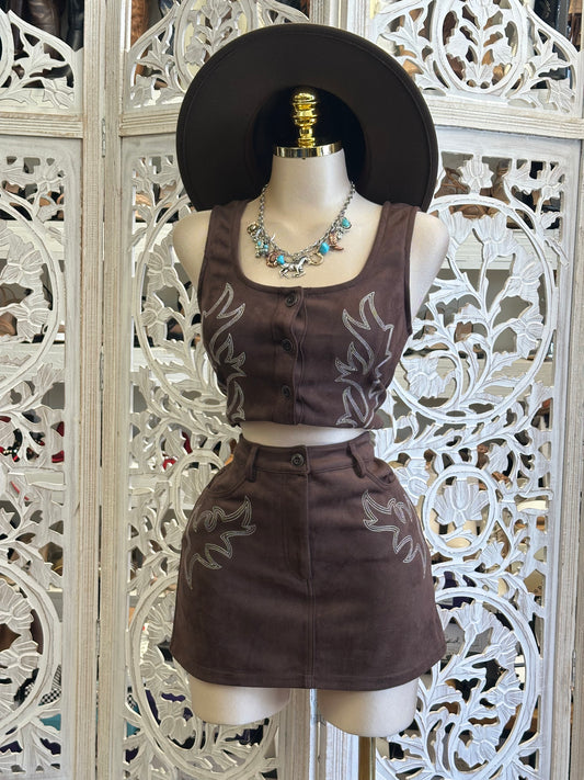 Earth Brown Flower Set- Slightly Stretchy, Estira Poco