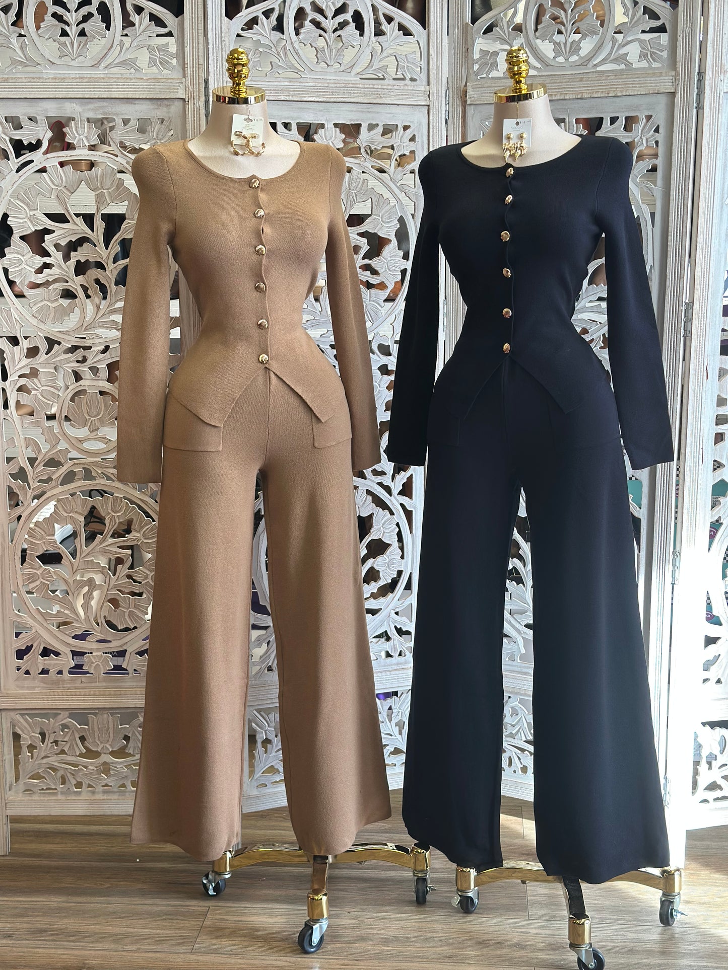 Soft Sweater Button Up Set- Stretchy,Estira