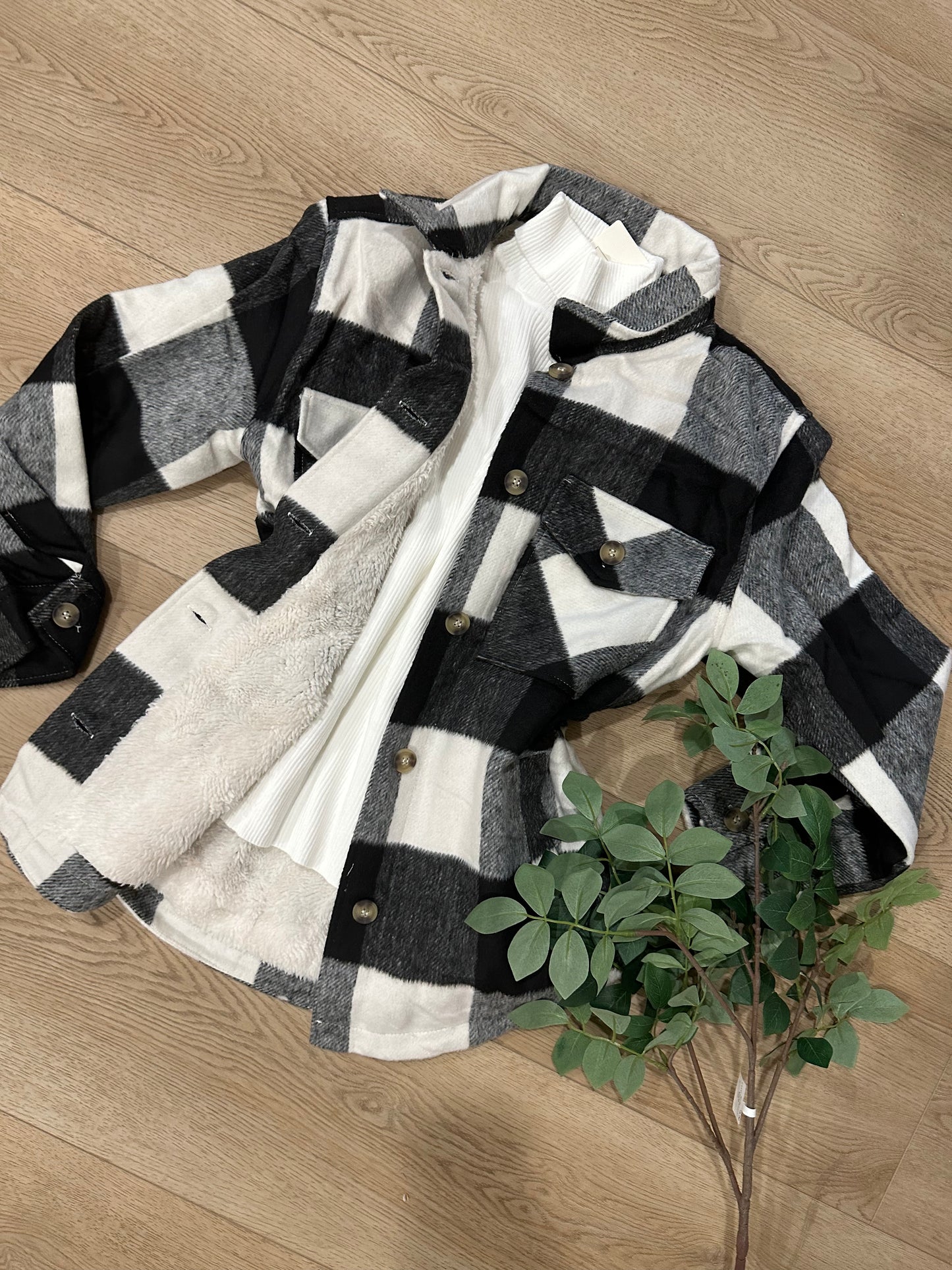 Black and White Fuzzy Flannel