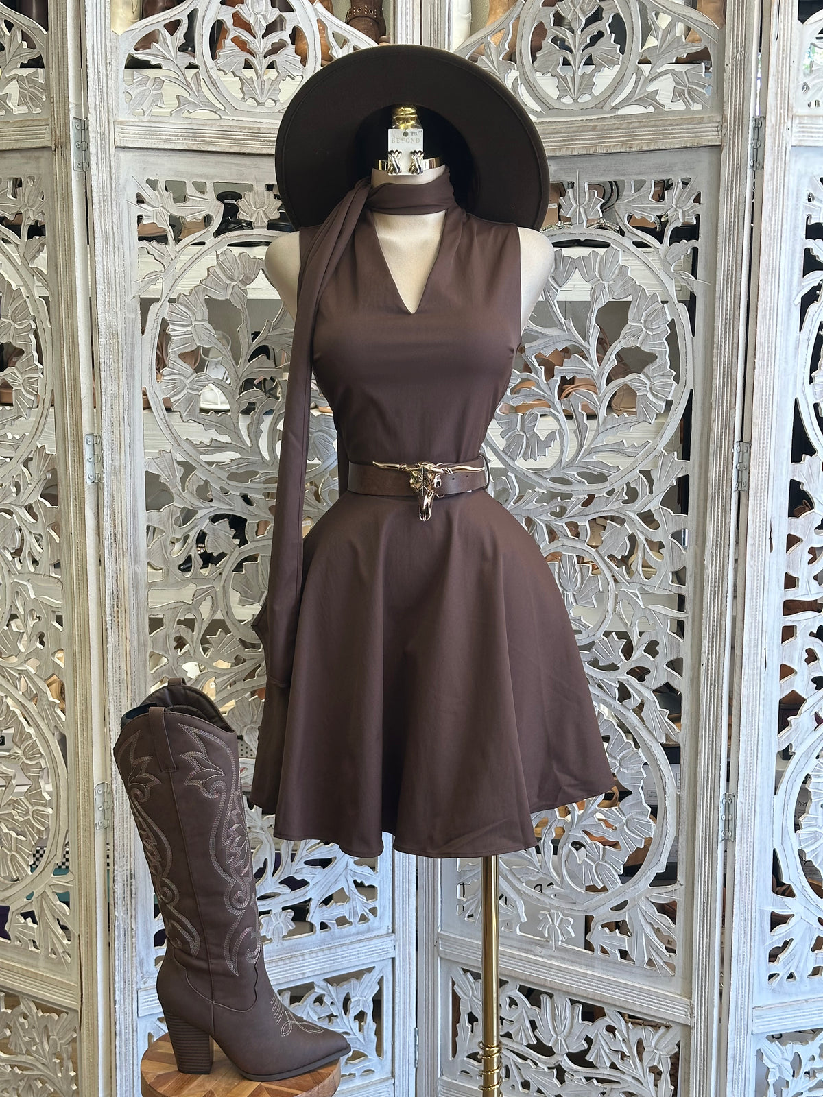 Pivot Scarf Mini Dress-Slightly Stretchy, Estira Poc