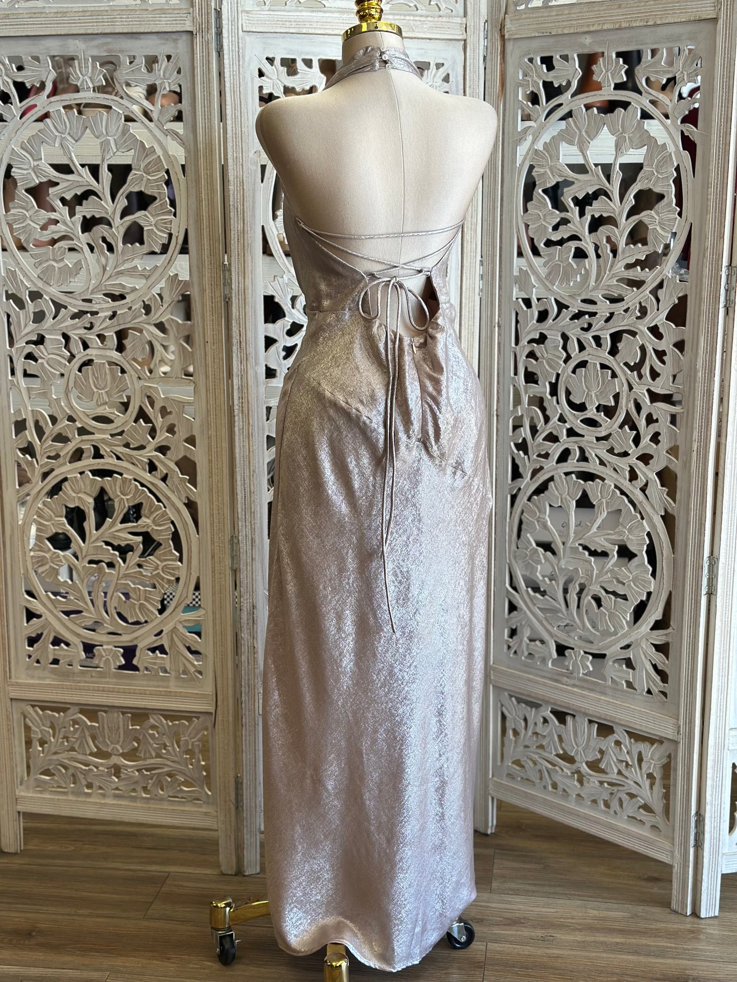 Low Cut Draped Evening Dress-Estira, Stretchy