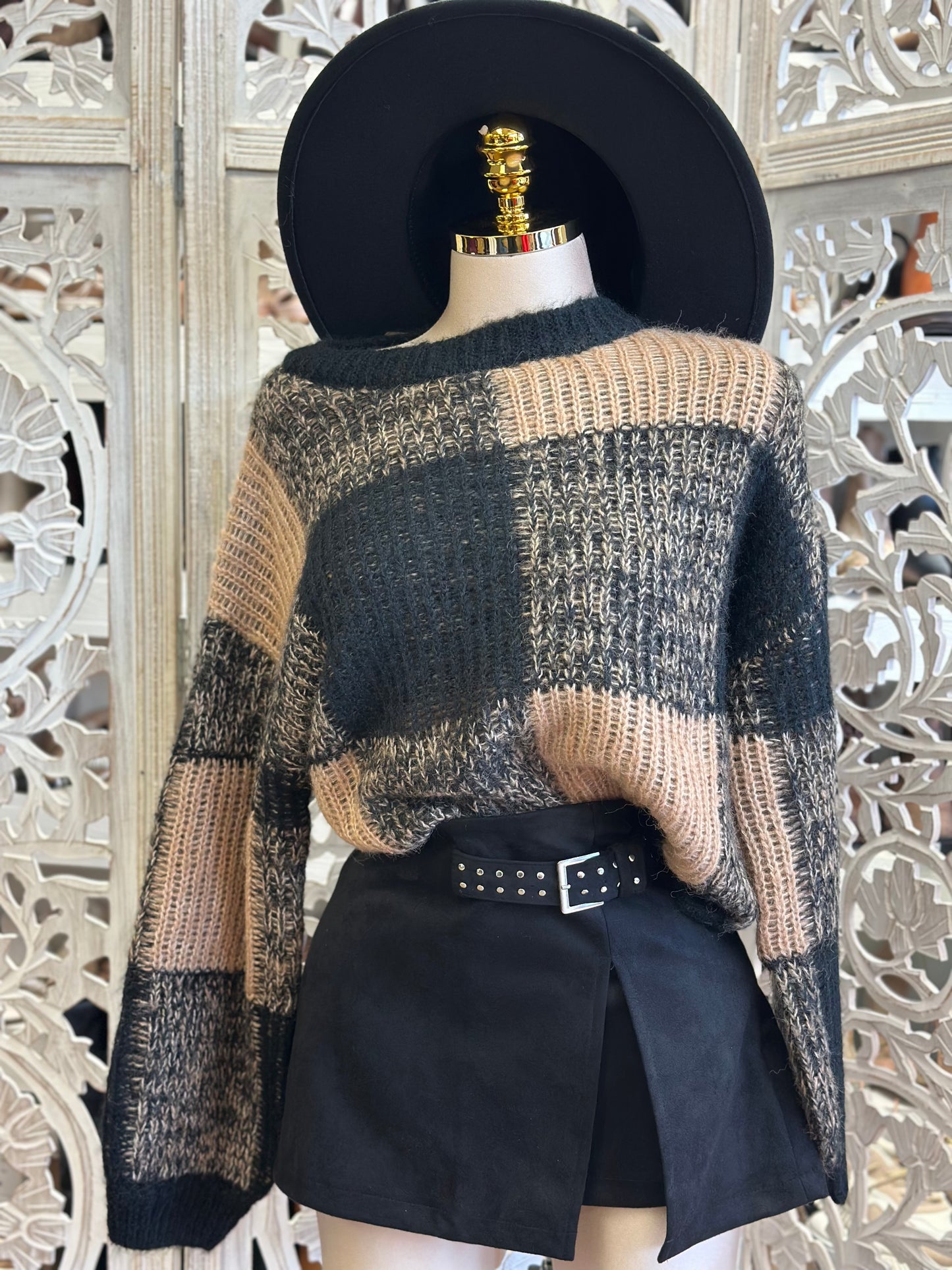 Color Block Soft Knit Sweater