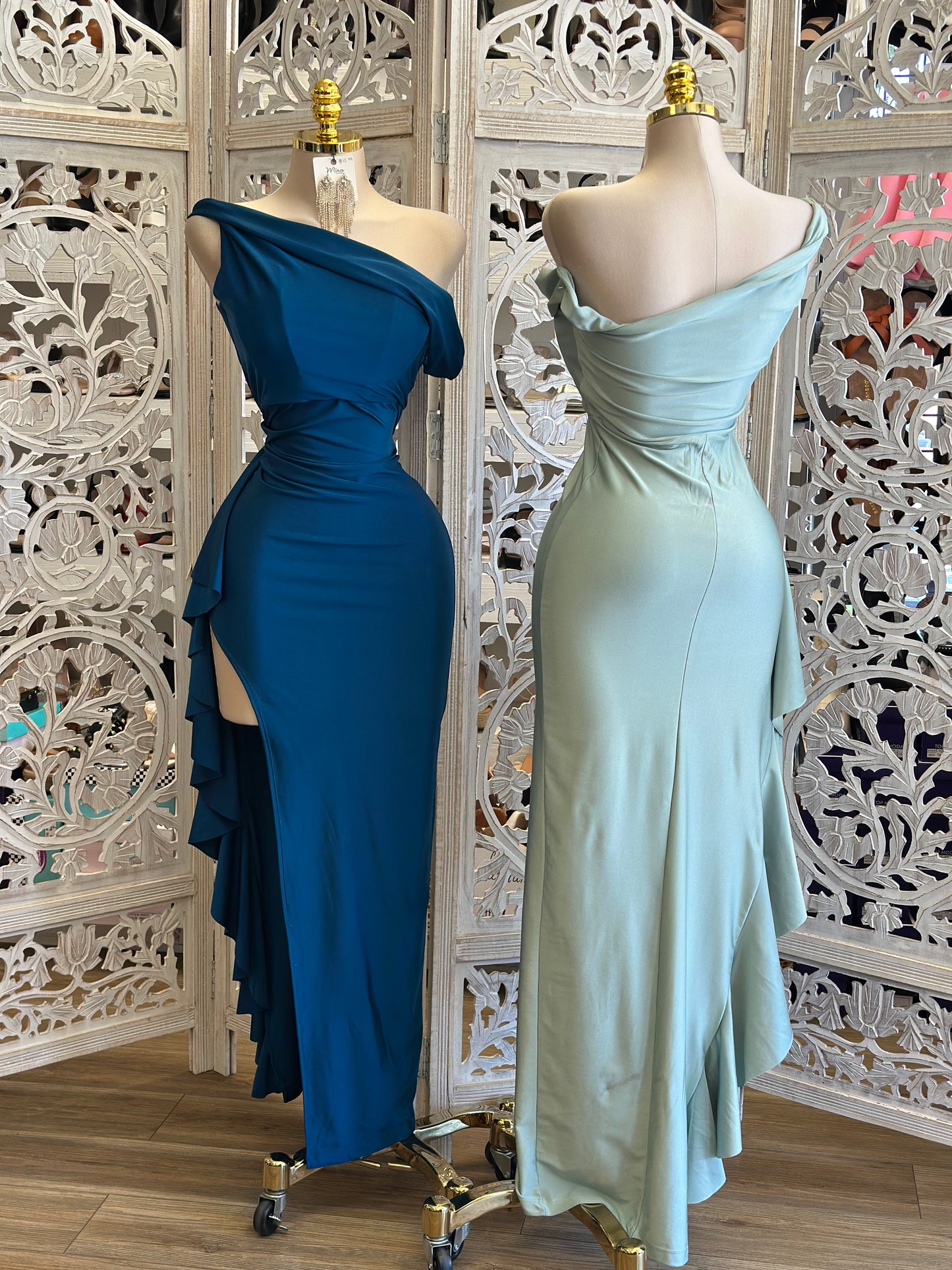 High Slit Asymmetrical Dress - Estira, Stretchy