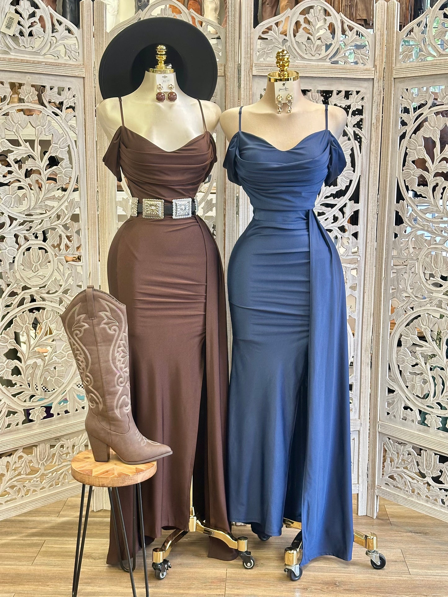 Sultry Silhouette Satin Dress -Stretchy,Estira