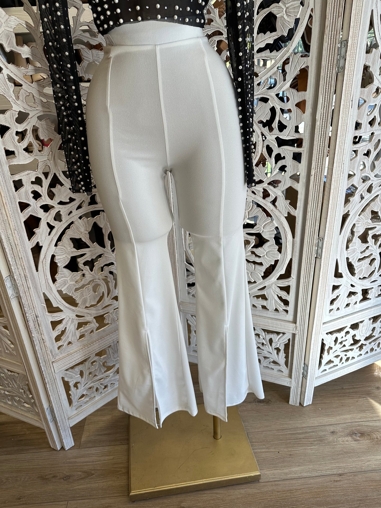 White Flare Pants