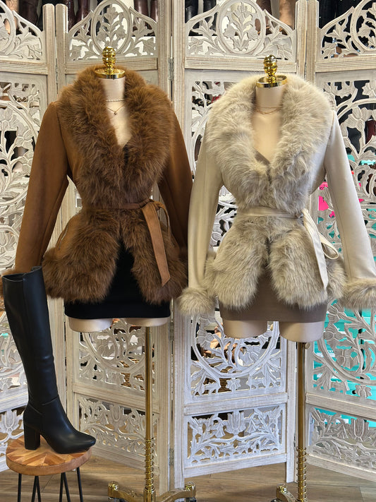 Furry Suede Fashion Coat