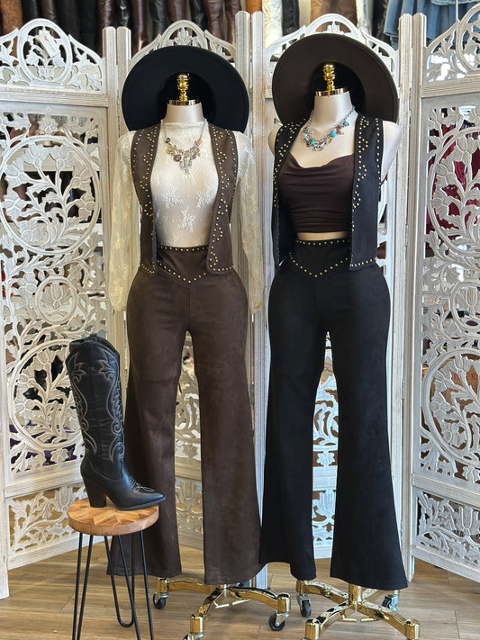 Studded Suede Western Set- Stretchy,Estira