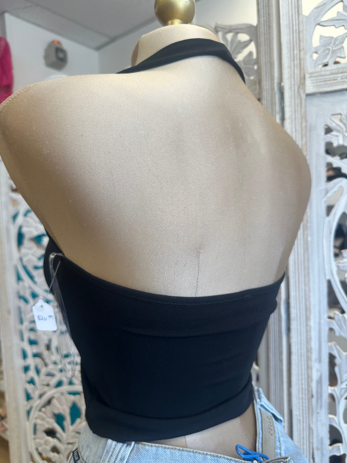 Black Ribbon Top - Estira, Stretchy