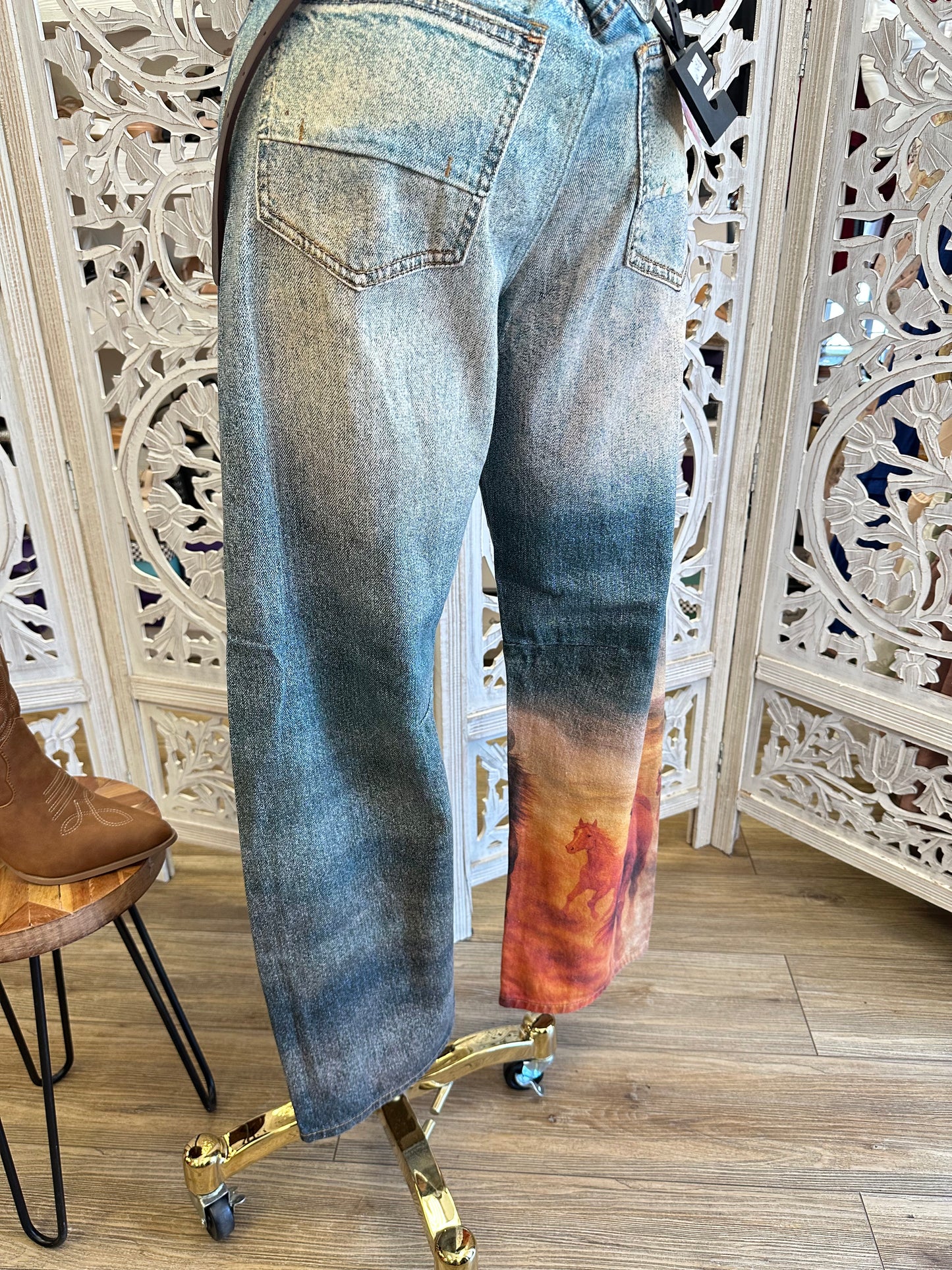 Western Mural Estira Leg Jeans- No Estira, Not Stretchy