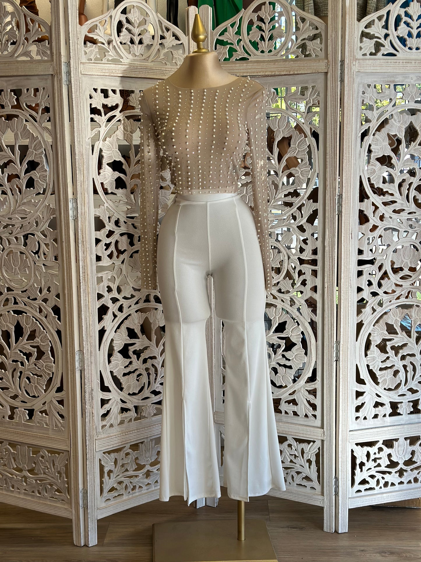 White Flare Pants