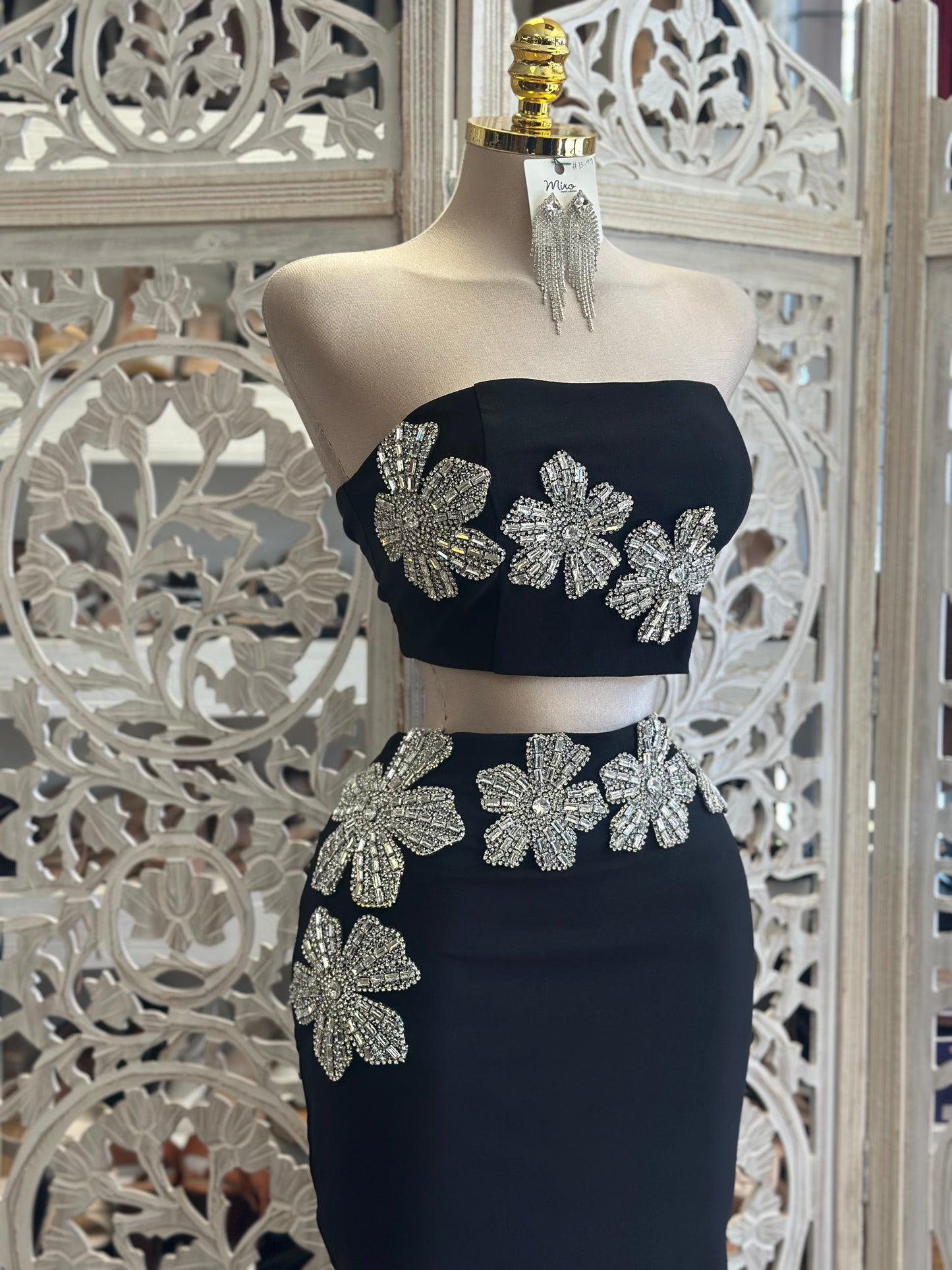 Silver Rhinestone Set- Estira,Stretchy